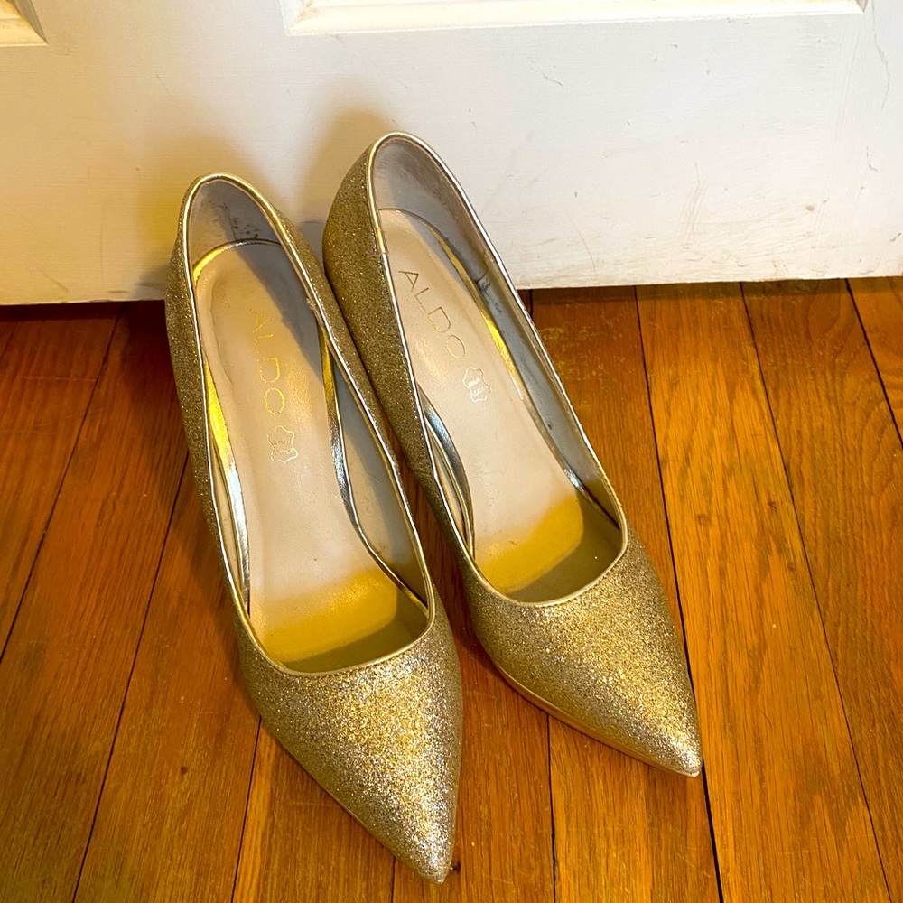 Aldo Sparkling Gold Heels